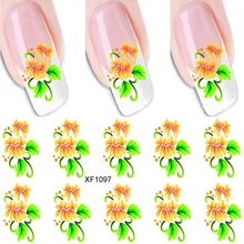 

1pcs 3DDIY Gradient Orange Flower Nail Sticker Water Transfer Pattern Designs Decal Nail Decoration Tattoo Manicure Wraps Tools