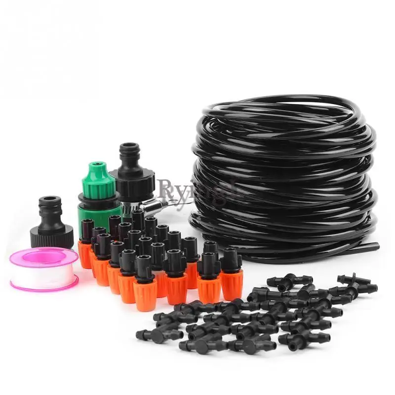 

* 1Set Garden Water Irrigation System Garden Greenhouse Plants Automatic Watering 15M Hose Set Kit