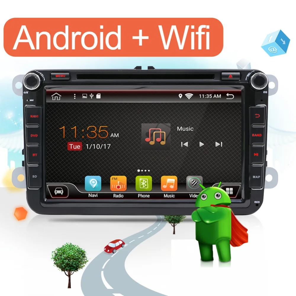 

8" Capacitive Screen Quad Core Android 7.1 Car DVD GPS Can Bus for VW Volkswagen POLO EOS PASSAT B6 Golf 5 6 Skoda Octavia