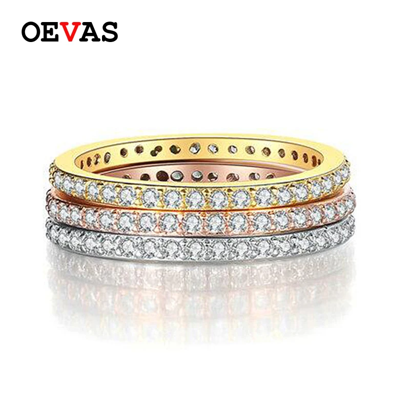 

Rose gold Silver Gold color 1 row AAA CZ Finger ring size 6-10 High quality Wedding Engagement rings for women party jewelry