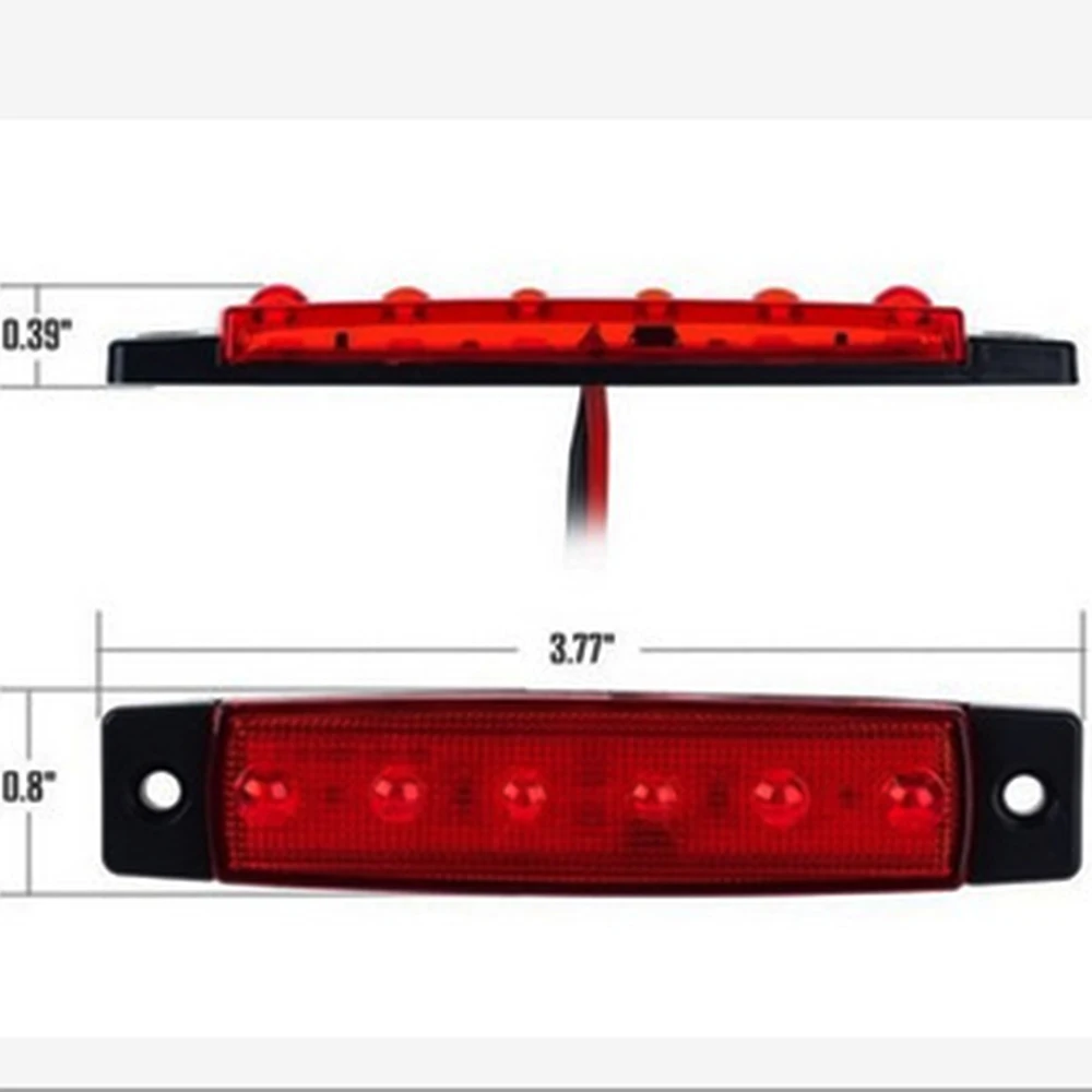 20 pz 6 led красный, белый синий желтый зазор автомобиля грузовика для автобуса, грузовика, прицепа боковой индикатор лампы 24 В, 12 В