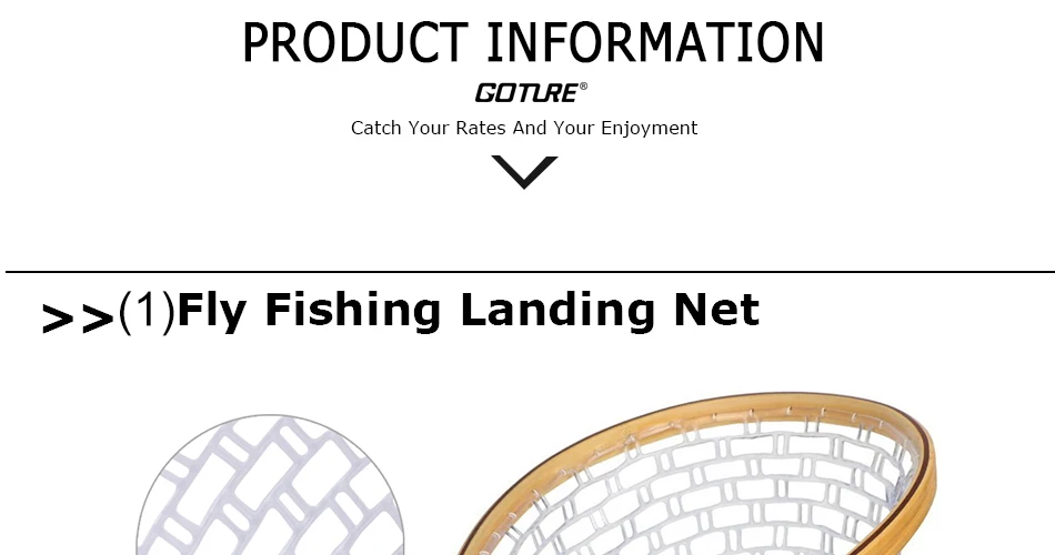 Goture нейлоновая леска для ловли нахлыстом, сачок для посадки форели с магнитной пряжкой и рыболовным шнурком
