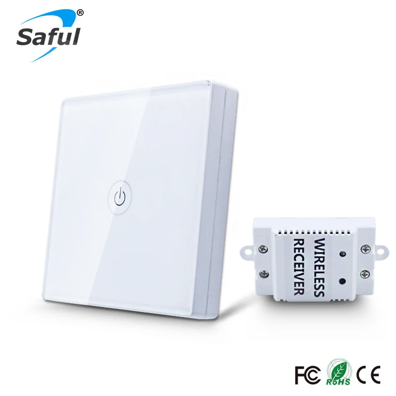 Saful 12 В сенсорный выключатель беспроводной 1 комплект 1 способ водонепроницаемый светильник сенсорный настенный выключатель светильник прерыватель для умного дома