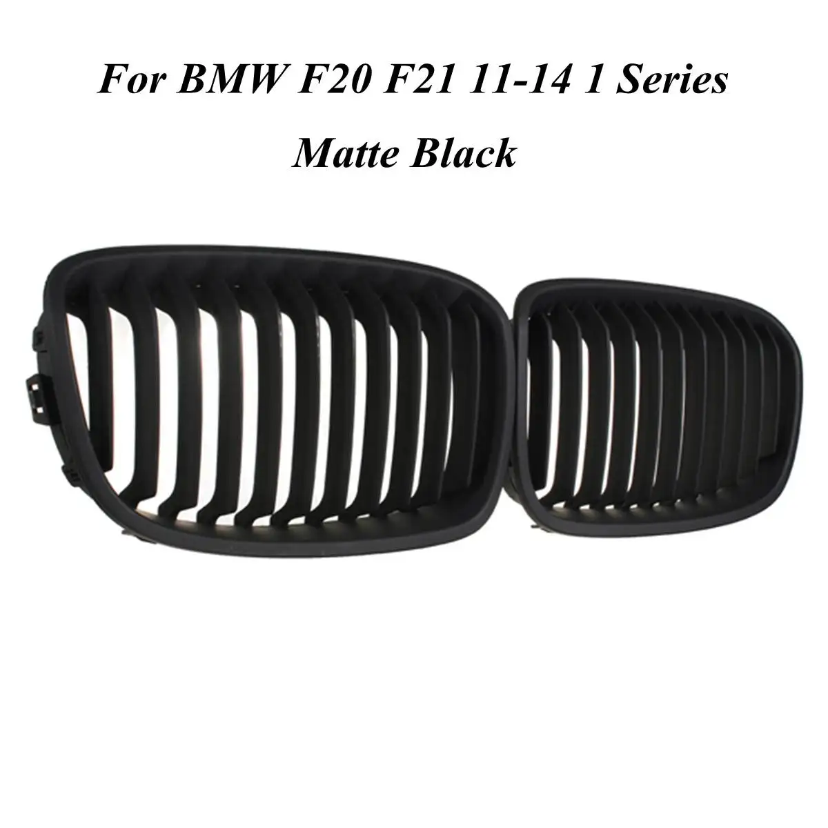 Для BMW F20 F21 2011 2013 1 серия, глянцевая матовая Черная Широкая Передняя решетка для почек, автостайлинг, гоночные решетки - Цвет: Matte Black
