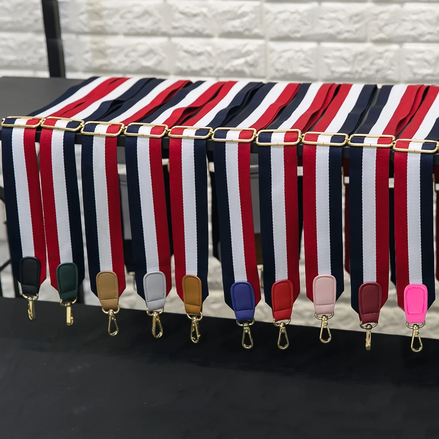 striped purse strap