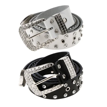 

Ladies Western Crystal Studded Rhinestone Bling Cowgirl Leather Belts