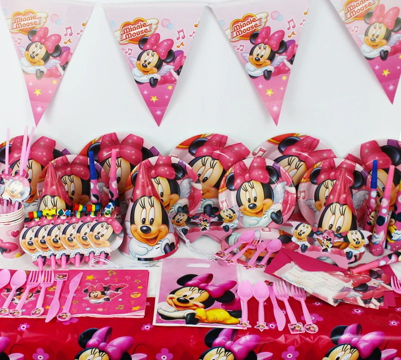 78 Pieces Minnie Mouse Bebe Decorations De Fete D Anniversaire Enfants Evnent Fournitures De Fete Decoration De Fete Aliexpress