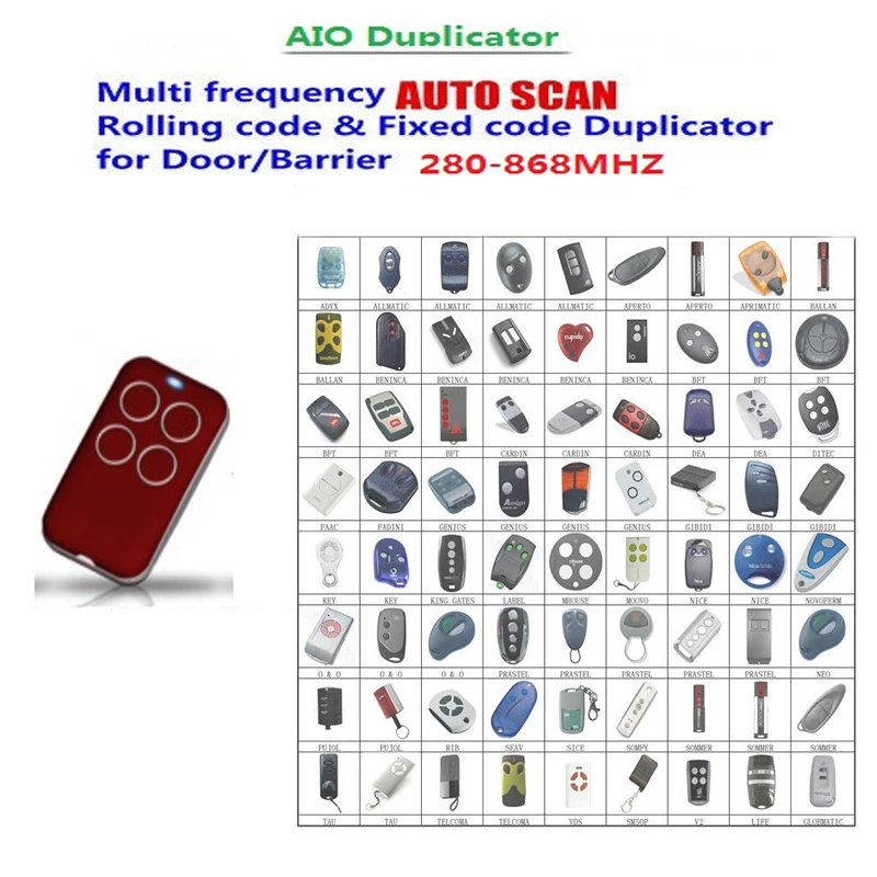 

1PCS FOR BFT multi frequency auto scan rolling code & fixed duplicator 280-868 mhz free shipping