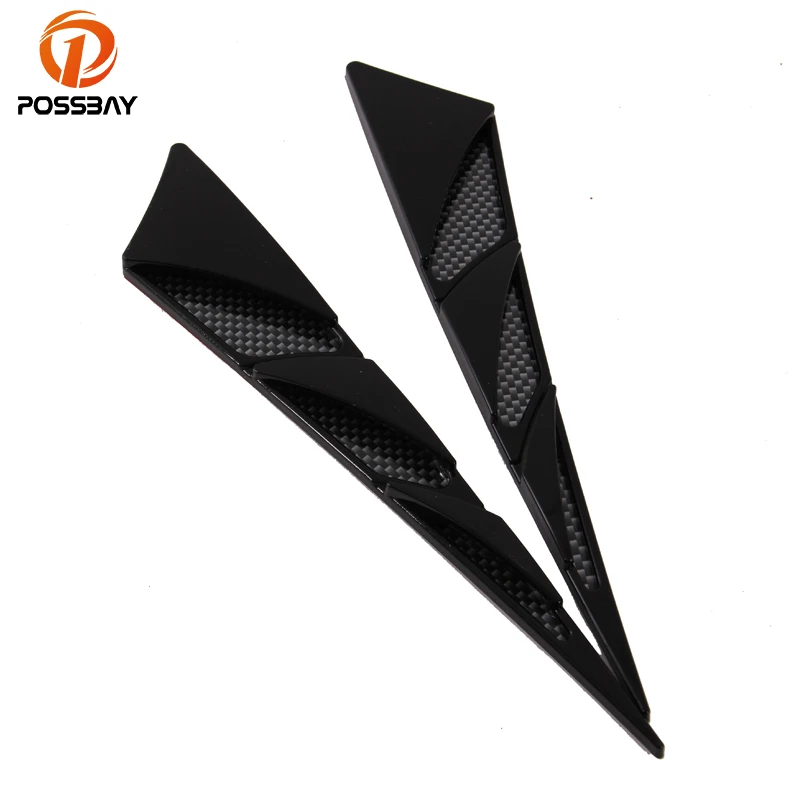 

POSSBAY 1 Pair Black ABS Universal Vehicle Car Decorative Air Intake Side Flow Hood Vent Cover Sticker And Decals Exterior Part