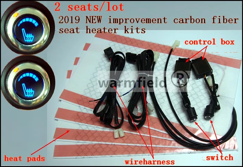 

2 seats/lot,2019 NEW improvement carbon fiber car seat heat kits/car heater