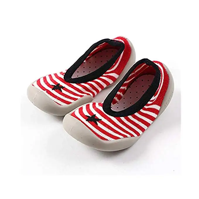 Первая прогулочная обувь для малышей, носки-тапочки с закрытым носком на резиновой подошве, mr001 - Цвет: Многоцветный