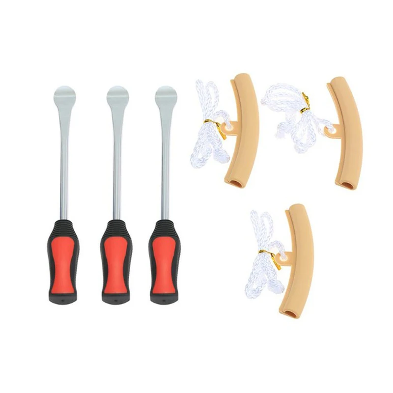 

LAMJAD Tire Lever Tool Spoon + Wheel Rim Protectors Tool Kit for Motorcycle Bike Tire Changing Removing Tire Lever Tool