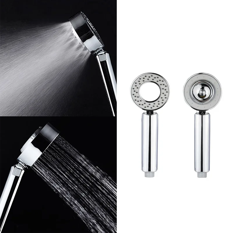 

Double-Sided Dual Function Shower Head Water Saving Round ABS Booster Bath High Pressure Shower Filter Handheld Hand Shower