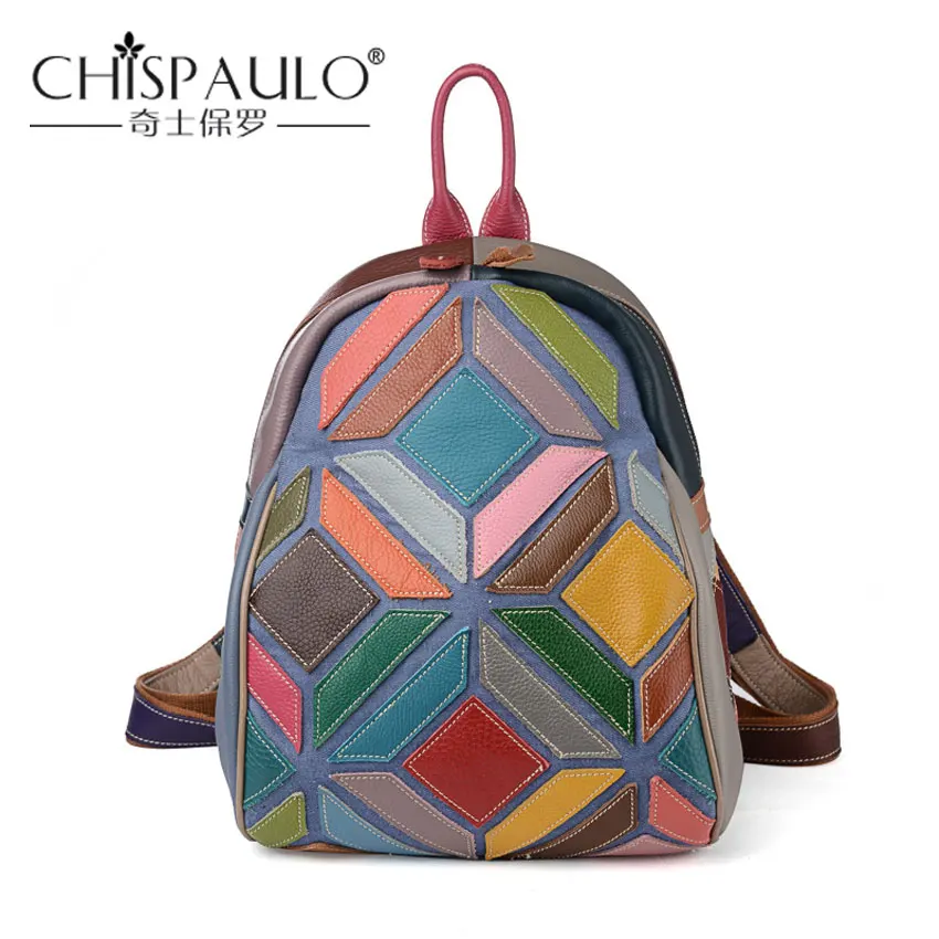 2017 New Genuine Leather Women Backpack European and American Style