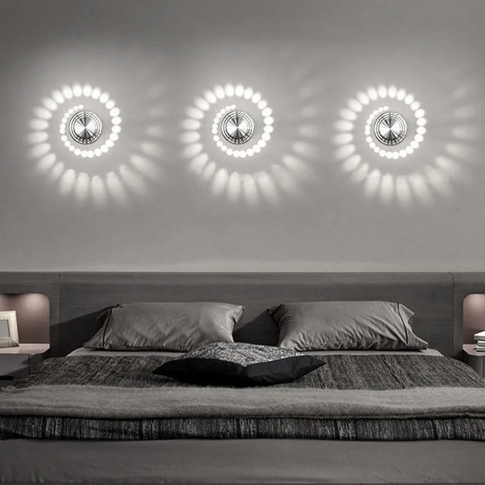 

New Design Light Wall Sticker Spiral Hole Wall Lamp Surface Install LED Light Luminaire Light Home Decoration#X