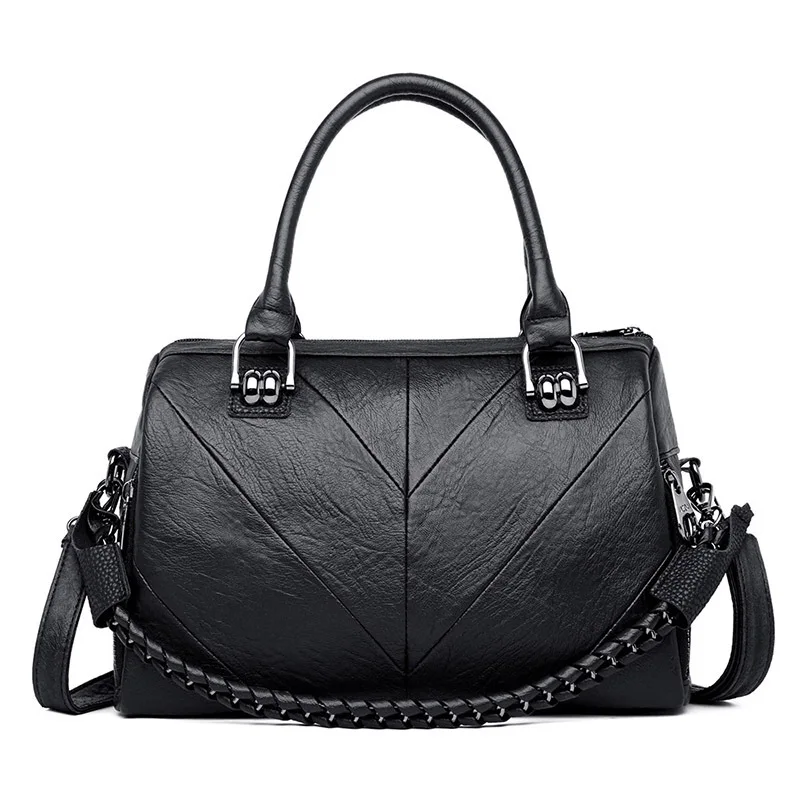 

2019 New Luxury Women Boston Handbag Top-handle Women Shoulder Bag Designer Leather Ladies Hand Bags Sac A Main Femme