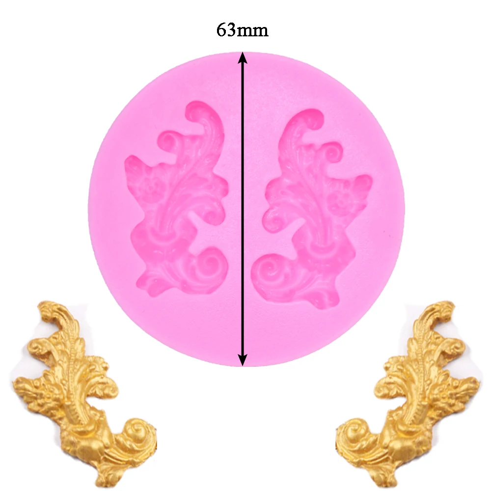 Барокко Ретро рельефная форма лист расцвет прессформы в стиле АР-нуво викторианская форма для украшения торта силиконовые формы Полимерная глина-смола прессформы