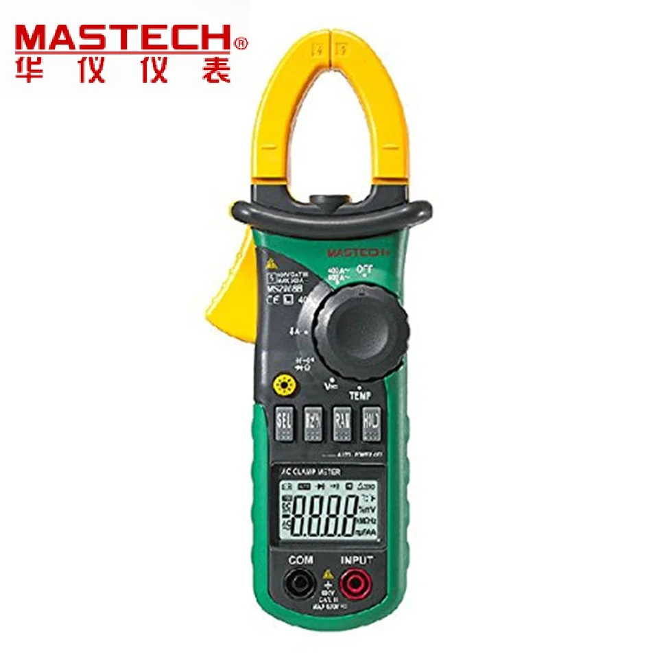 

MASTECH MS2008B Digital Multimeter Amper Clamp Meter Current Clamp Pincers AC Current AC/DC Voltage Capacitor Resistance Tester