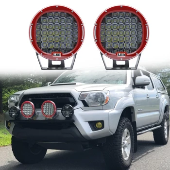 

2X 185W 9inch Spot Led Work Light for JEEP Truck 4WD Round Offroad Driving Lamp /RED