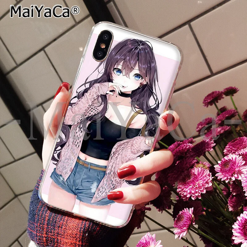 MaiYaCa сексуальный мультфильм аниме kawaii Девушка кошка ТПУ чехол для телефона оболочка для Apple iPhone 8 7 6 6S Plus X XS MAX 5 5S SE XR