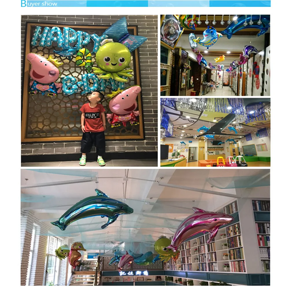 6pcs Cute Large Sea Animal Foil Helium Balloon Children Toy Photo Backdrop