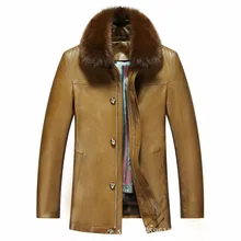 Новинка 817, модная зимняя одежда, мужская длинная куртка, кожаное пальто, мужское кожаное пальто, зимняя меховая куртка из кроличьего меха с подкладкой из норки