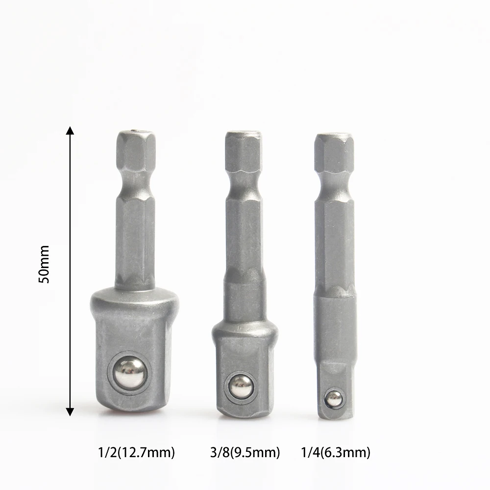 3 шт. 1/" 3/8" 1/" шестигранный гаечный ключ втулка удлинитель привод сверла питания гнездо драйвера адаптер Набор 50 мм Длина TECHSTABLE