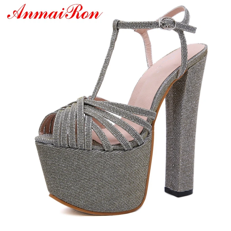 

ANMAIRON Gladiator Casual Shoes Woman Fashion Women Fashion Super High Heel Sandals Size 34-40 LY567