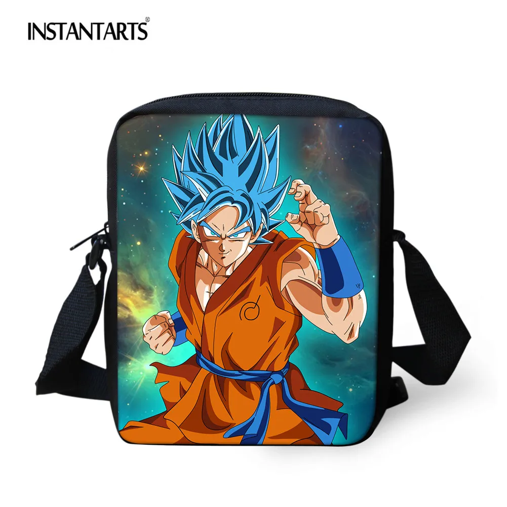 

INSTANTARTS Anime Dragon Ball Z Super Crossbody Bags for Childrens Casual Schoolbags Small Bookbag Mini Messenger Bag Mochilas