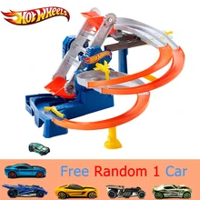 Игровой набор Hotwheels Factory Raceway, детский игрушечный автомобильный трек, ударная спортивная игрушка, Заводская игровая площадка, игровой набор FDF28 для детей, подарок на день рождения