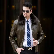 Зимняя Бархатная Куртка jaqueta de couro masculino chaqueta cuero hombre, кожаная куртка для мужчин, деловые повседневные Прямые мужские пальто коричневого цвета