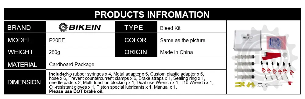 BIKEIN велосипедный Гидравлический дисковый тормоз DOT масло Bleed набор инструментов для Sram Avid Juicy Hayes Hope Bengal формула MTB велосипед ремонтные инструменты
