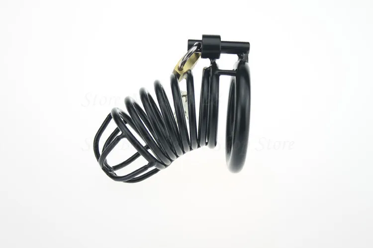 New Black Stainless Steel Male Chastity Cage,Cock Rings Penis Cage Lock Metal Penis Bondage Chastity Device Sex Toys For Men