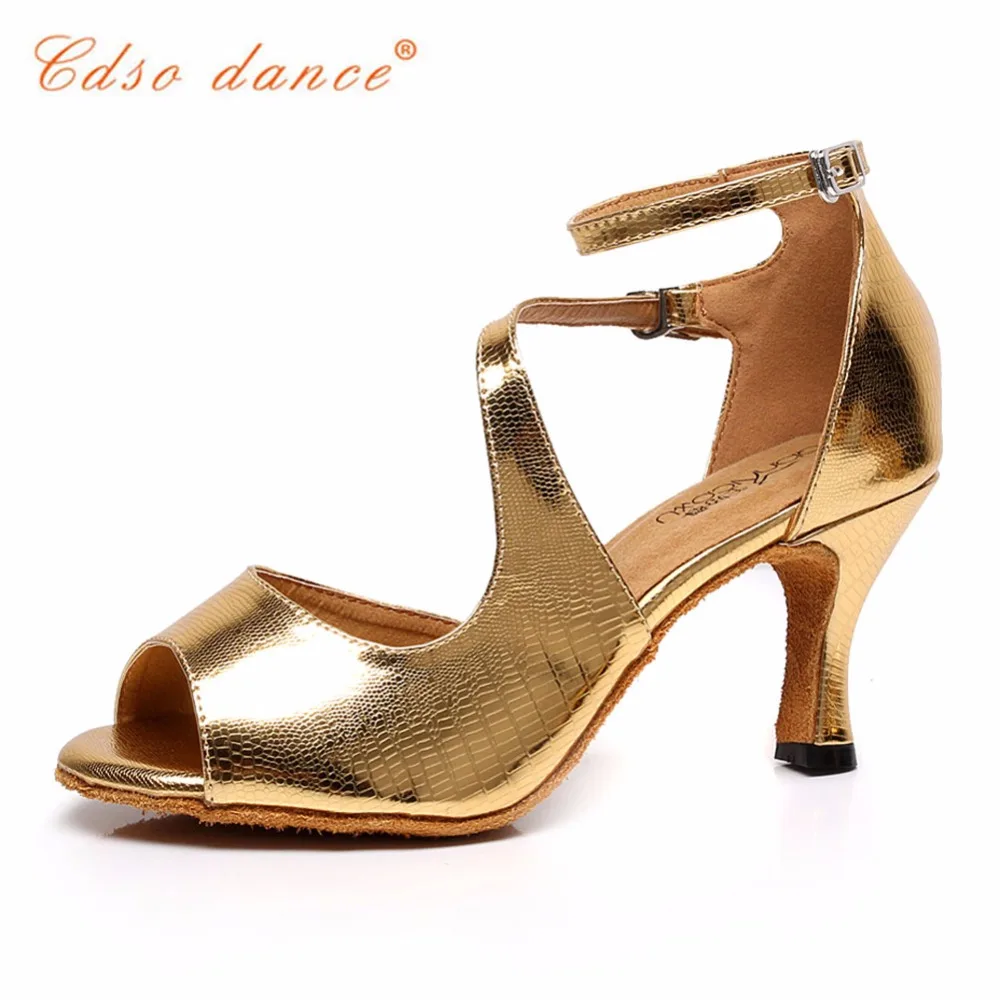 

Cdso dance brand shoes 10309 Gold salsa shoe,Women's Satin Latin /Ballroom Dance Shoes