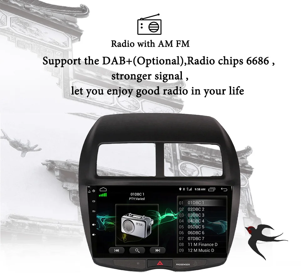 Sale android 9.0 64G car dvd gps navigation player for Mitsubishi ASX 2010 2011 2012 car radio video player gps navigation car stereo 5