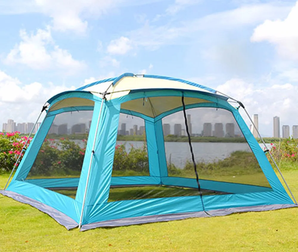 Ultralarge 5-8 Person 365*365*220CM Large Gazebo Party Camping Tent Beach Tent Large Awning