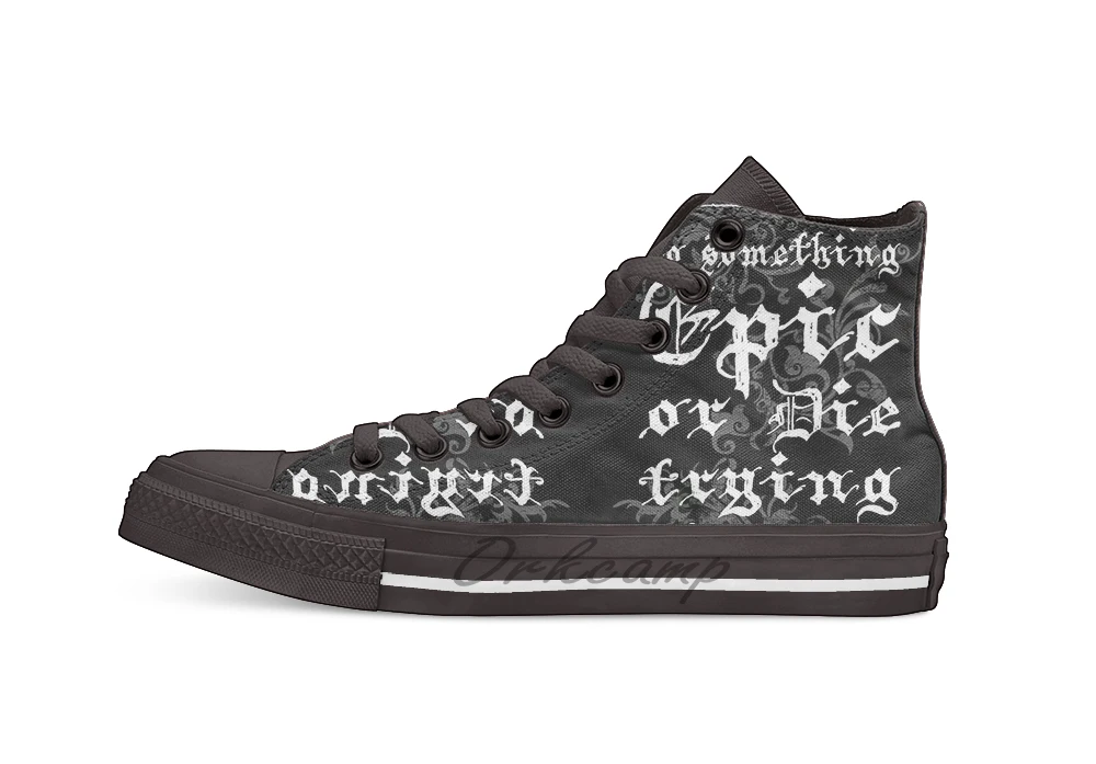 

Do something Epic Unisex High Top Canvas flat Casual Custom shoes Drop Shipping