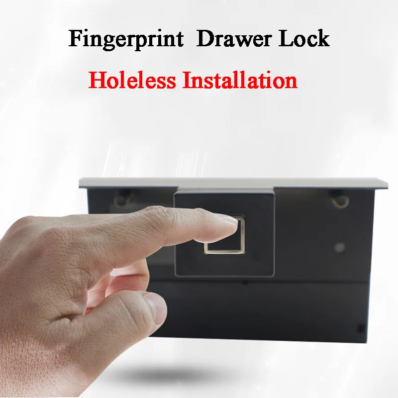 

Holeless Installation Black Mini Smart Lock Anti Theft Safety Fingerprint Lock Keyless Office Home Cabinet Drawer Electric Door