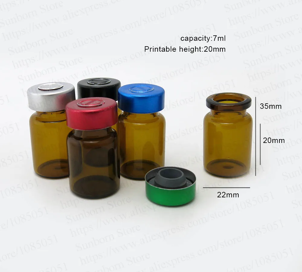 Buy 500 X small amber/brown medicine vials with tear