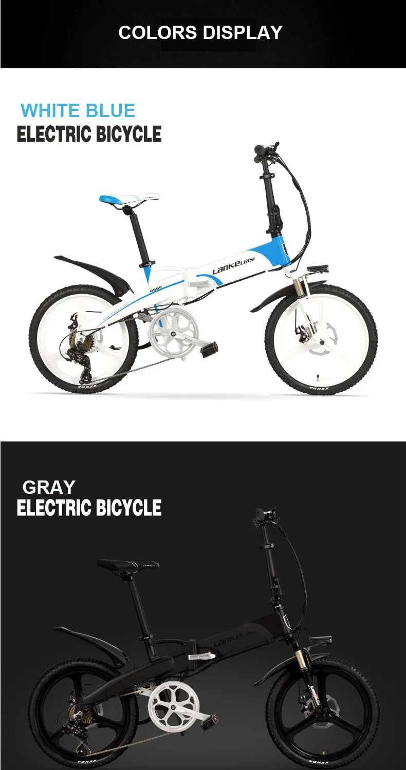 Perfect 20inch mini fold electric bike 48V10AH lithium battery hidden in frame lightweight aluminum alloy ebike pas  Travel bik 17