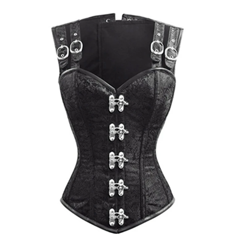 Buy 12 Steel Boned Corset Double Buckle Straps Lace Up