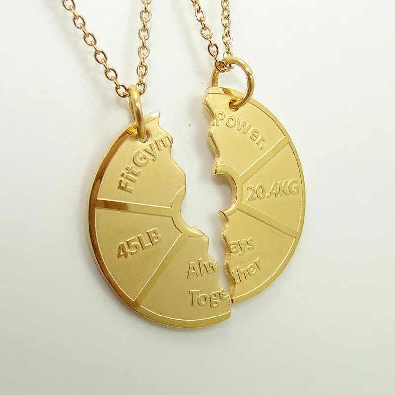 Couple Dumbbell Plate Pendant 7