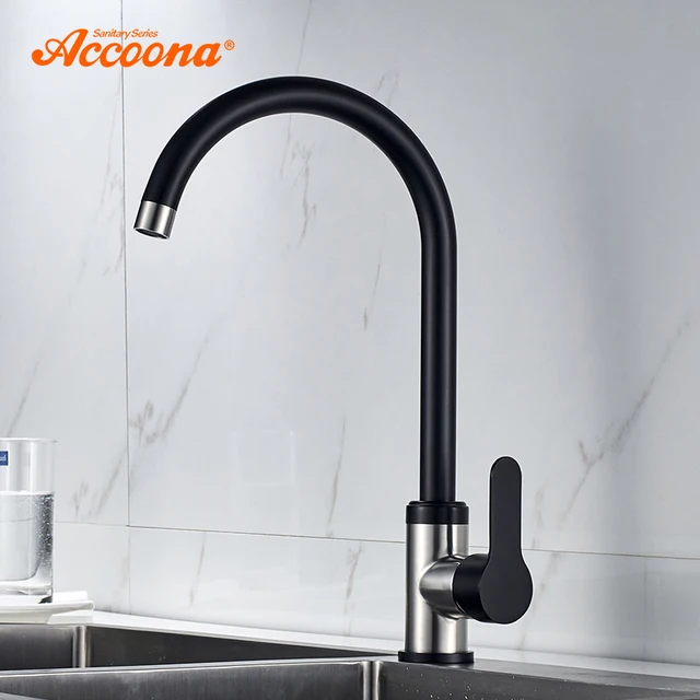 Best Price Accoona Kitchen Faucets Stainless steel Tap Mixers Sink Wall Faucet Modern Hot and Cold Water Kitchen Faucets Tap A48107F