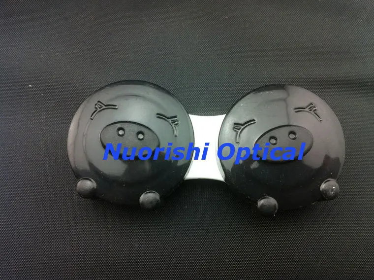 100 шт. C310 поросенок дизайн корпуса Контактные линзы контактные линзы случае - Цвет: Black
