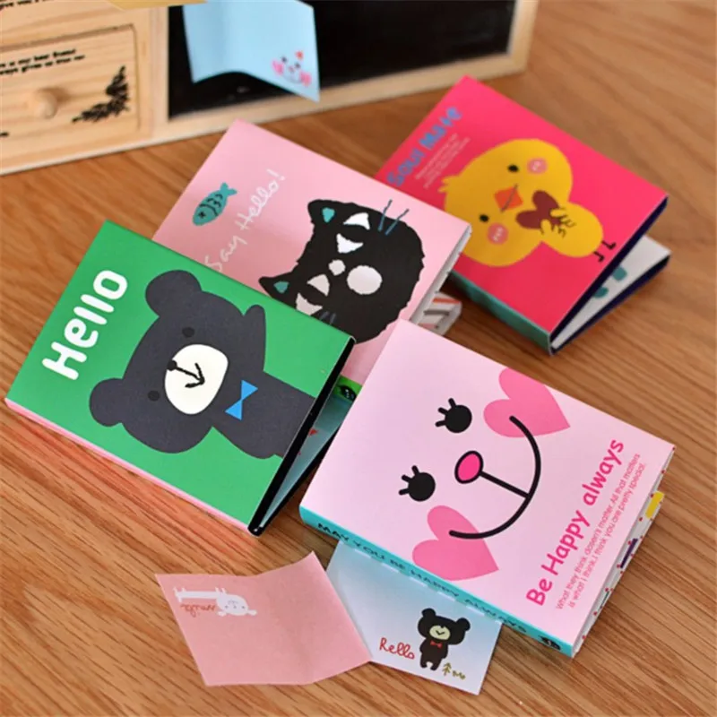 

1PC Creative 180 Pages Sticker Mini Animal Sticky Notes 4 Folding Memo Pad Gifts School Stationery Supplies