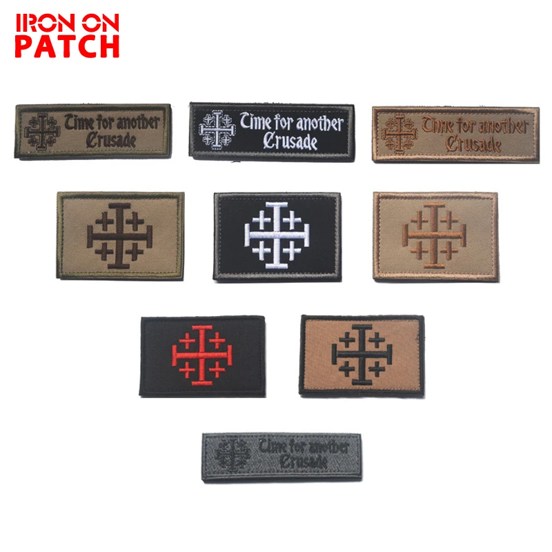 Crusade Cross Knights Templar Military Tactical Morale Desert Badge Emblem Patch 