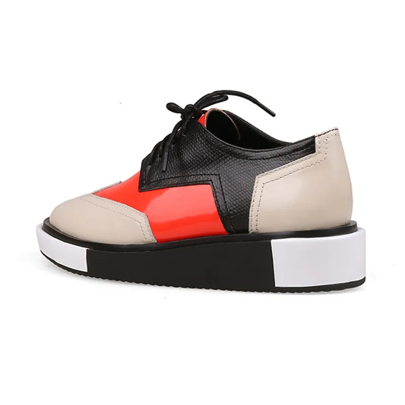 Encaje Diseño Plana Brogue Mujer Deporte rojo Zapatos Mezclado Moda De Casual Tenis Mujeres Negro Color Feminino 4AqfwF