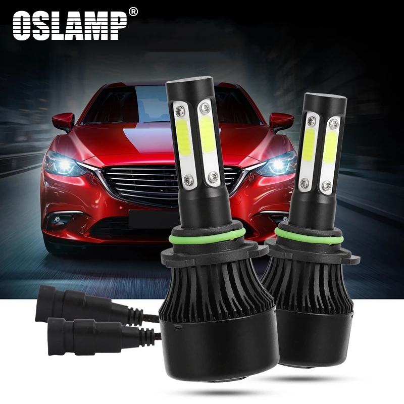 Oslamp X7 9006 4 боковых светящихся автомобильных фар автомобильные лампы COB с чипом