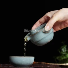 Kung Fu Tee-set Enthalten 1 Topf 1 Tasse Elegant Gaiwan schöne teekanne wasserkocher Kaffee Cup Chinesischen Longquan Celadon Porzellan Teekanne
