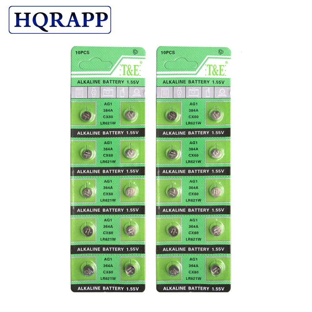 Cheap sale 100% Original Button Battery AG1 364 SR621 SR60 SR60L Alkaline Coin Cell Batteries For Watch x20 1.55V EE6202 | Электроника